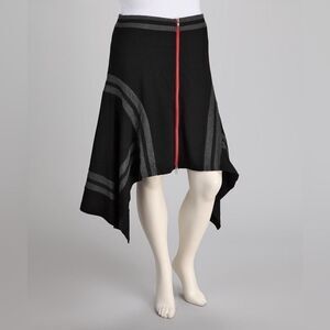 Black Knit Asymmetrical Skirt Size S